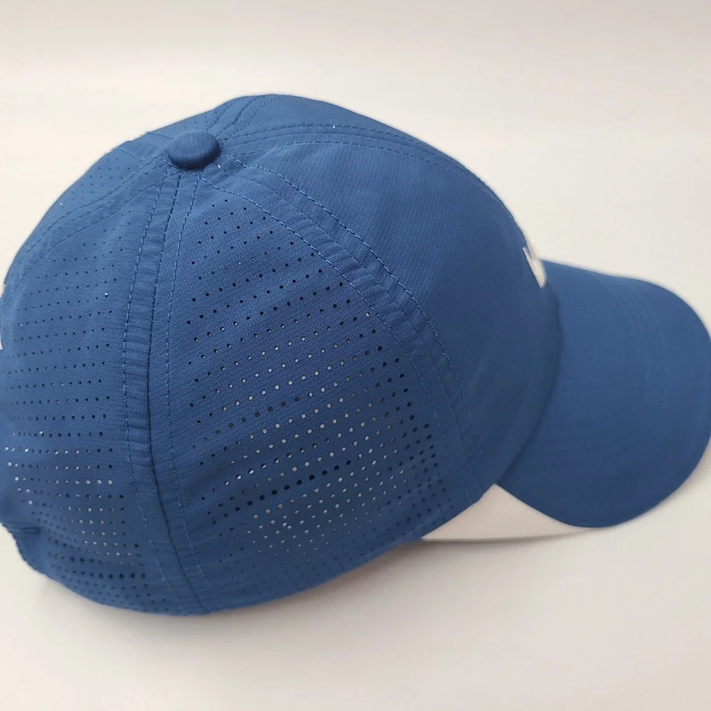 Nike Hat Adjustable Blue White Nike Golf Perforated Mesh Swoosh Logo Casual Men